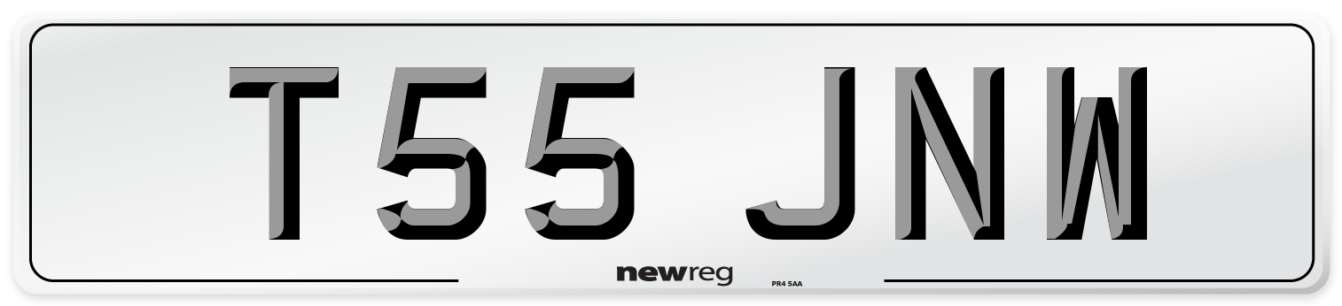 T55 JNW Number Plate from New Reg